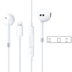Lightning In-ear Headphones For IPhone14,13,12,11,7,8 Plus, XS, With Lightning Connector, IPhone Wired Earbuds, Built-in Remote Control To Control Music, Calls, And Volume