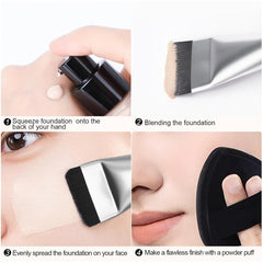 Elegant Silver Three-piece Makeup Brush Set