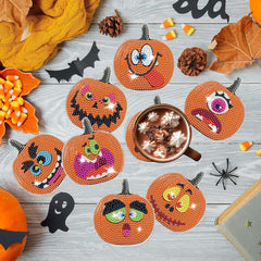 8 Packs Halloween Rhinestones Art Coasters