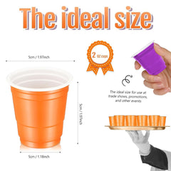 50 Pcs Mini Disposable Shot Glasses Halloween Plastic Shot Glasses Bulk Orange Purple 2 Oz Party Cups For Wine Whiskey Food Halloween Party Drinking Supplies Trick Or Treat Party Drinking Supplies