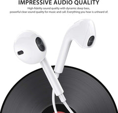 Lightning In-ear Headphones For IPhone14,13,12,11,7,8 Plus, XS, With Lightning Connector, IPhone Wired Earbuds, Built-in Remote Control To Control Music, Calls, And Volume
