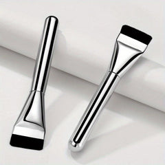 Elegant Silver Three-piece Makeup Brush Set