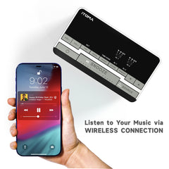 1pc Wireless Alarm Clock Radio With Stereo Speakers, FM Radio, Dual Alarm And USB Charger , Adjustable Dimmer For Bedroom, Office, Desk