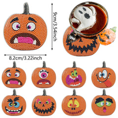 8 Packs Halloween Rhinestones Art Coasters