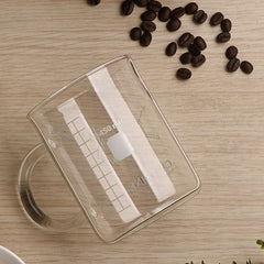 1 PCS Transparent Tape With High Borosilicate Glass Cup, Coffee Cup, Coffee Sharing Cup With Scale Identification
