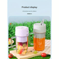 Portable Blender Rechargeable Blender Travel Cup With Lid And Straw, Ideal For Making Milkshakes, Smoothies, And Juices, Mini Blender Suitable For Outdoor Sports, Home Use, And Travel