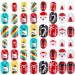 Christmas Stick On Nail, 48 Pcs False Nails Kids Full Cover Xmas Short False Nail Children Nails Lovely Gift For Kids Little Girls Nail Art Decoration-Ban On Selling On Amazon