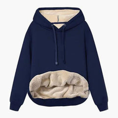 Autumn And Winter Warm Lamb Fleece Pocket Hooded Sports Sweatshirt Jacket For Women
