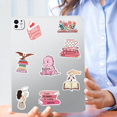 10 0 Pcs Book Stickers For Kindle, Romance Book Stickers, Aesthetic Bookish Stickers For Adults, Vinyl Decals For Laptops, Water Bottles, Booktok Book Lovers Gifts Scrapbooking Stickers Clearance Sale