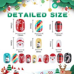 Christmas Stick On Nail, 48 Pcs False Nails Kids Full Cover Xmas Short False Nail Children Nails Lovely Gift For Kids Little Girls Nail Art Decoration-Ban On Selling On Amazon