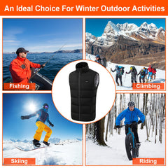 1Pc Heated Vest Men Women Heated Jacket With 23 Heating Zones 3 Heat Levels USB Powered Machine Washable For Winter Hiking Skiing Skating Outdoor Activities