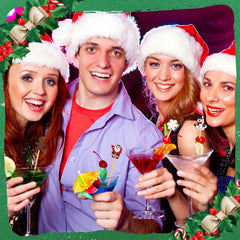 Christmas Cocktail Picks Cute Disposable Bamboo Decorative Toothpicks Santa Claus Gingerbread Man Tree Pattern Fruits Dessert Appetizer Skewers For Holiday New Year Xmas Party Favor