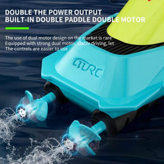 4DRC S5 Remote Control Boat For Swimming Pools And Lakes, 2.4GHz 20 MPH Racing Boat, Rechargeable Battery, Low Battery Alarm, Gifts For Boys And Girls, Logistics Sent Randomly By UPS,USPS,FEDEX