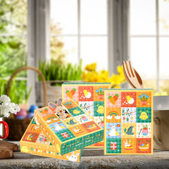 15 Pieces Spring Theme Party Favor Treat Boxes Cute Bunny Carrot Bird Pattern Candy Chocolate Box DIY Holiday Advent Calendar Gift Boxes For Spring Summer Birthday Tea Easter Party Table Decoration