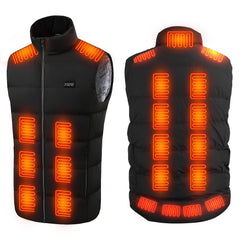 1Pc Heated Vest Men Women Heated Jacket With 23 Heating Zones 3 Heat Levels USB Powered Machine Washable For Winter Hiking Skiing Skating Outdoor Activities