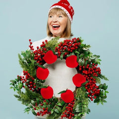 12Pcs Mini Christmas Ornament 2.1in Foam Red  Ball Ornament Pendants Xmas Tree Hanging Decorations For Holiday Party Supplies