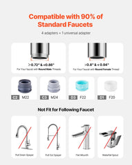 Faucet Mount Water Filter Sink Water Purifier For Kitchen Vertical Gray