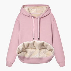 Autumn And Winter Warm Lamb Fleece Pocket Hooded Sports Sweatshirt Jacket For Women