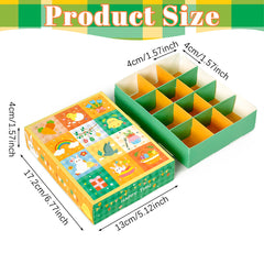 15 Pieces Spring Theme Party Favor Treat Boxes Cute Bunny Carrot Bird Pattern Candy Chocolate Box DIY Holiday Advent Calendar Gift Boxes For Spring Summer Birthday Tea Easter Party Table Decoration